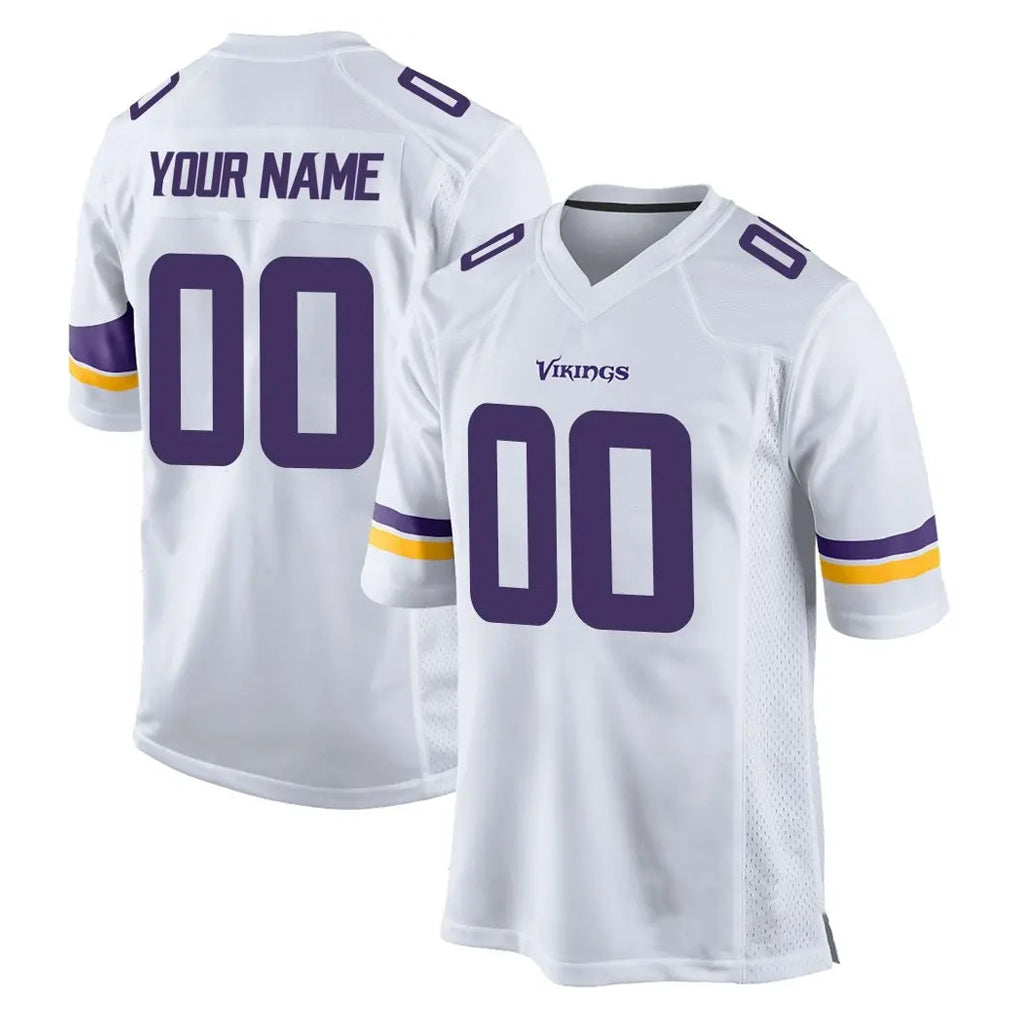 CBdoa Custom MN.Vikings White Home Game Any Name & Numbers Stitched Jerseys
