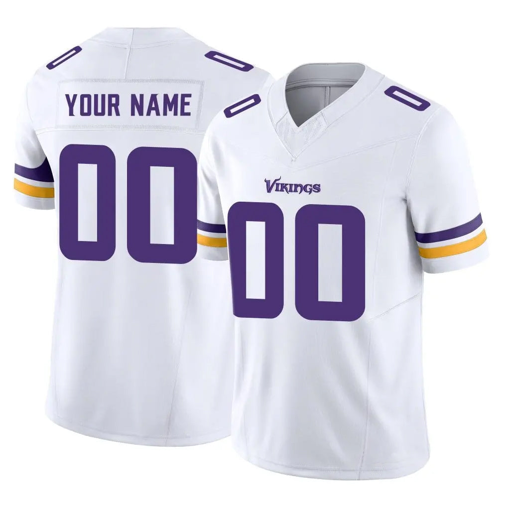 CBdoa Custom MN.Vikings White Limited Vapor F.U.S.E. Home Game Any Name & Numbers Stitched Jerseys