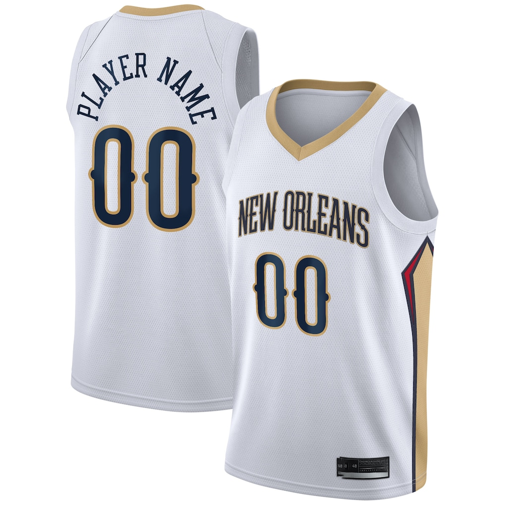 CBdoa Custom NO.Pelicans White 2020-2021 Swingman Stitched Jerseys- Association Edition