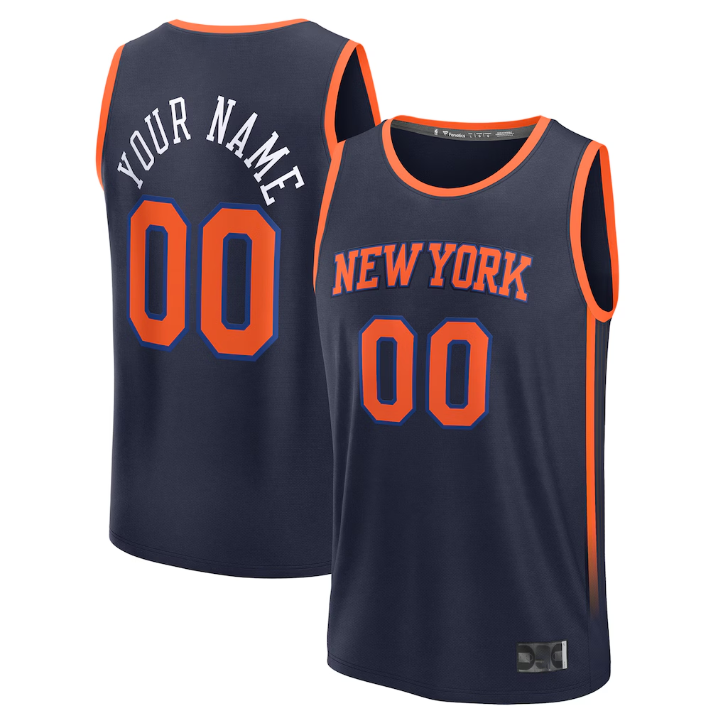 CBdoa Custom NY.Knicks  Navy Fast Break Jerseys - Statement Edition
