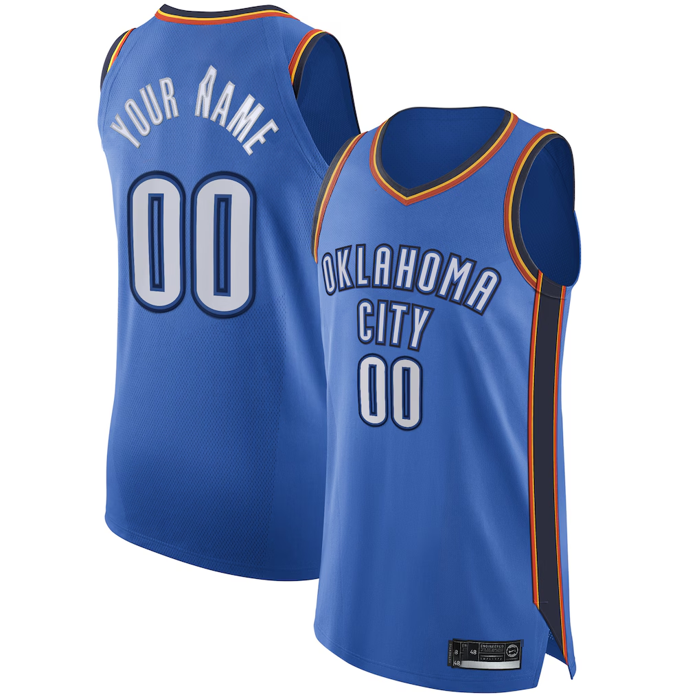 CBdoa Custom OC.Thunder Blue Authentic Stitched Jerseys - Icon Edition