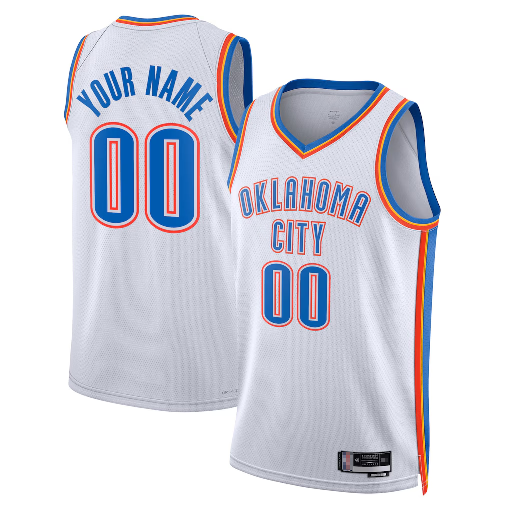 CBdoa Custom OC.Thunder White Swingman Stitched Jerseys- Association Edition