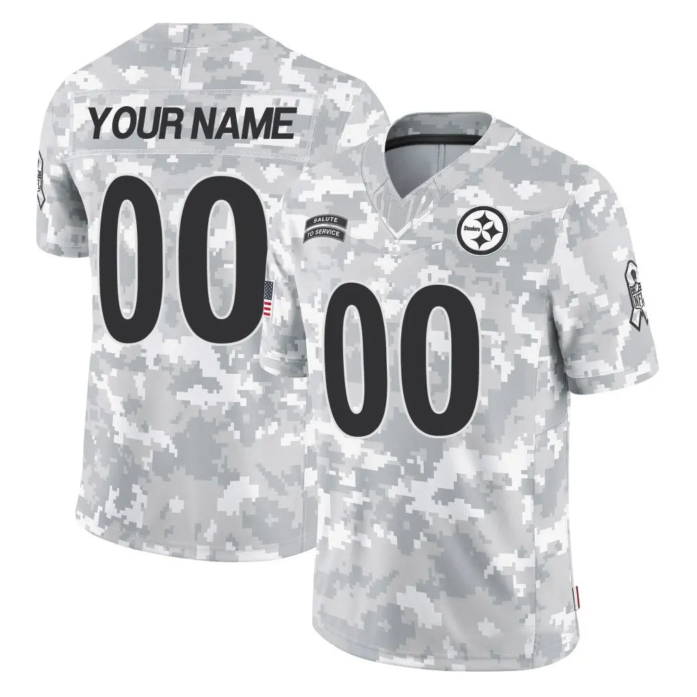 CBdoa Custom P.Steelers Arctic Camo Limited Salute To Service Home Game Any Name & Numbers Stitched Jerseys