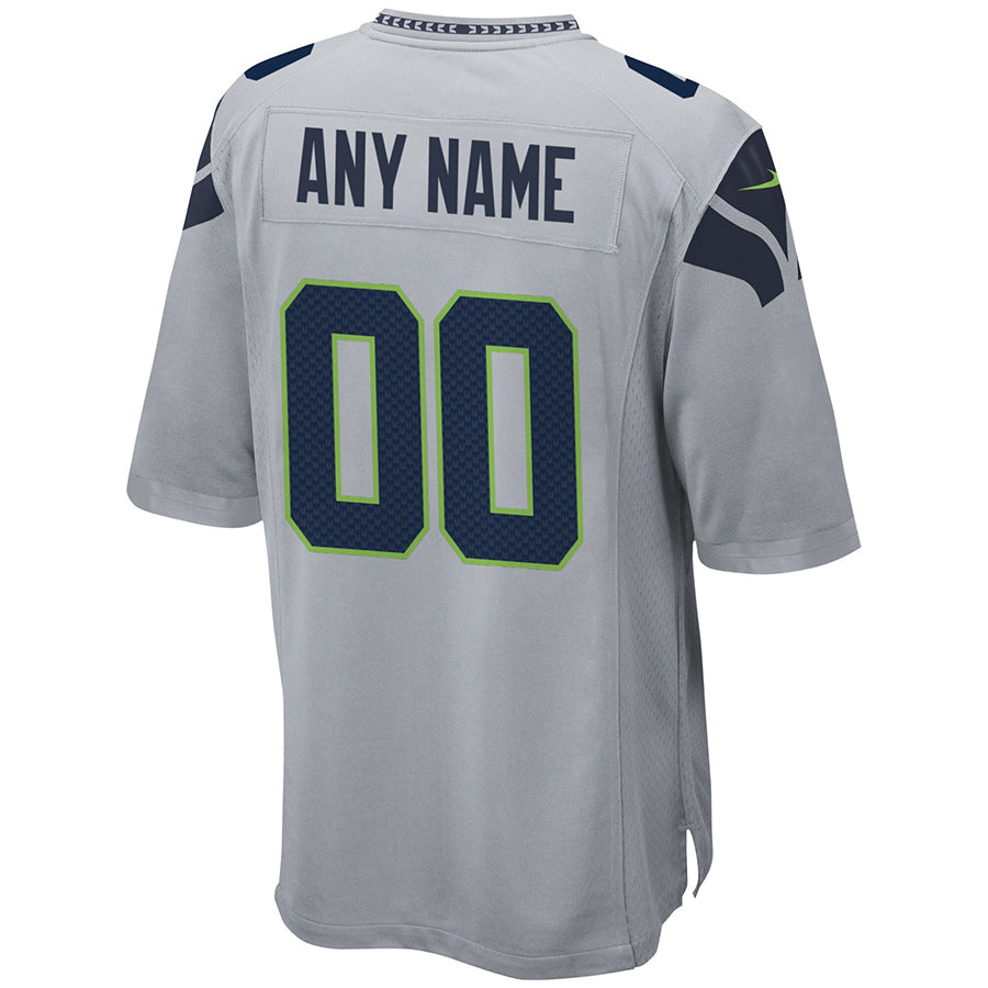 CBdoa Custom S.Seahawks Gray Alternate Game Stitched Jerseys