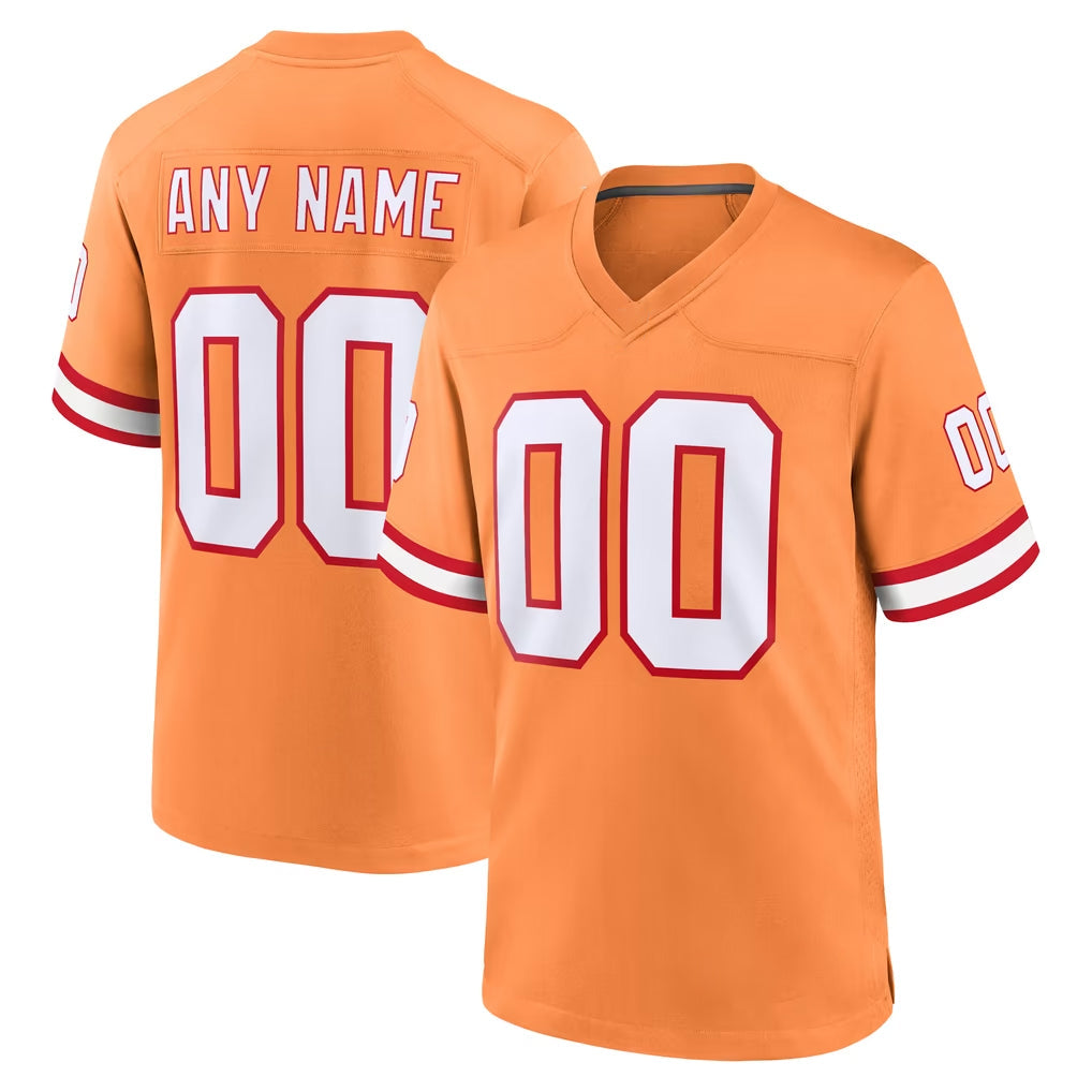 CBdoa Custom TB.Buccaneers Orange Throwback Home Game Any Name & Numbers Stitched Jerseys