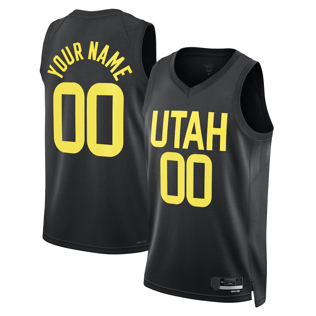 CBdoa Custom U.Jazz Black 2022-2023 Swingman Jerseys- Statement Edition