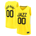 CBdoa Custom U.Jazz Fanatics Yellow Fast Break Replica Jerseys - Icon Edition