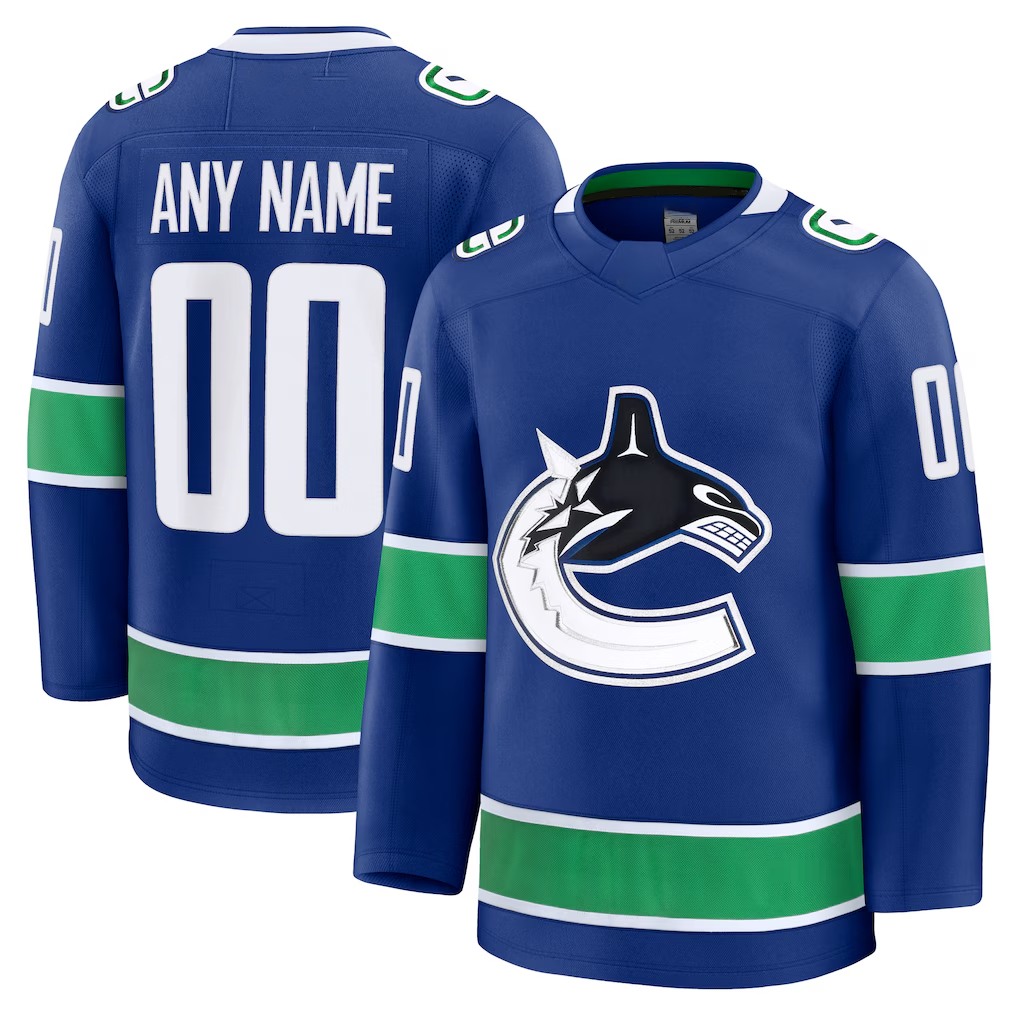 CBdoa Custom V.Canucks Blue Home Premium Jerseys