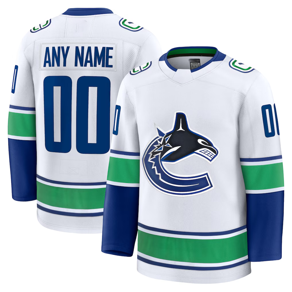 CBdoa Custom V.Canucks White Away Premium Jerseys
