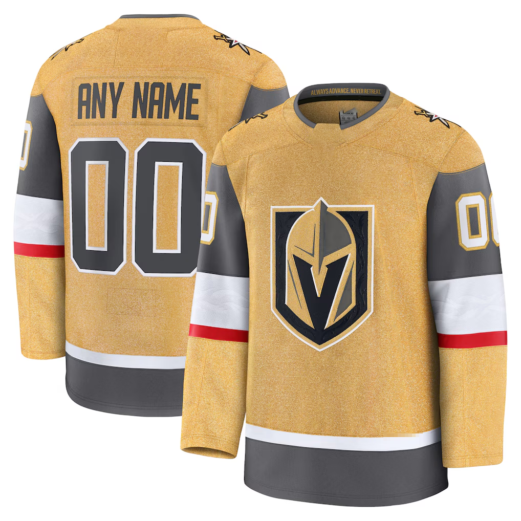 CBdoa Custom V.Golden Knights Gold Home Premium Jerseys