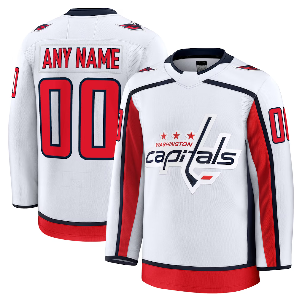 CBdoa Custom W.Capitals White Away Premium Jerseys