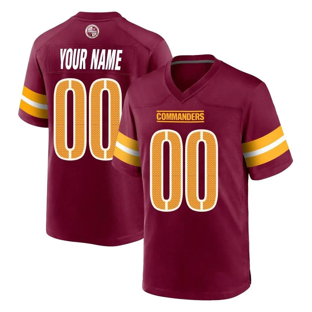 CBdoa Custom W.Commanders Burgundy Home Game Any Name & Numbers Stitched Jerseys