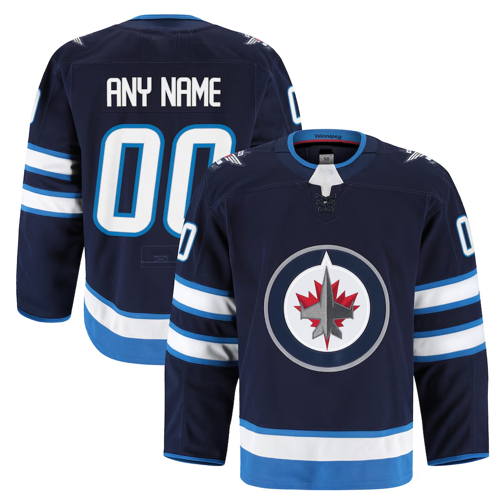 CBdoa Custom W.Jets Navy Home Authentic Pro Jerseys