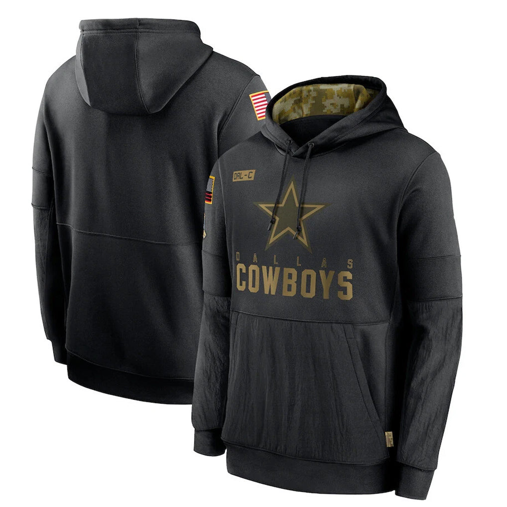 CBdoa D.Cowboys Black Salute to Service Pullover Hoodies Limited Blank Player Stitched Jerseys