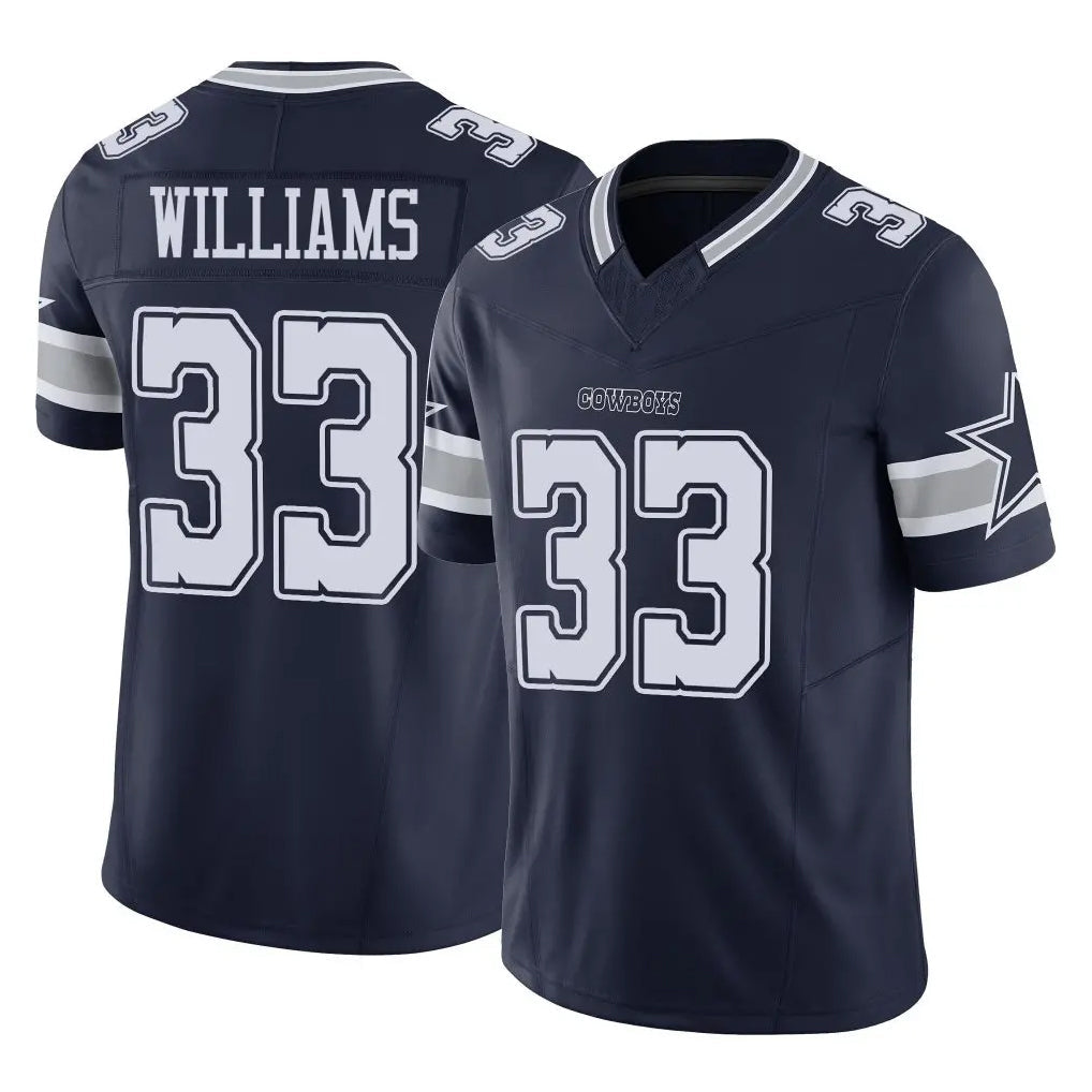 CBdoa D.Cowboys #33 Javonte Williams Player Navy Limited Vapor F.U.S.E. Home Game Stitched Jerseys