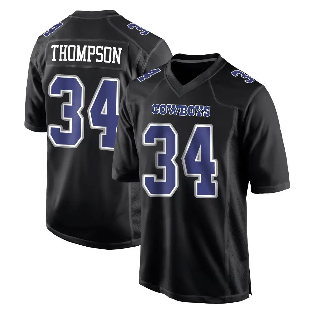 CBdoa D.Cowboys #34 Jalen Thompson Player Carbon Black Fashion Home Game Stitched Jerseys