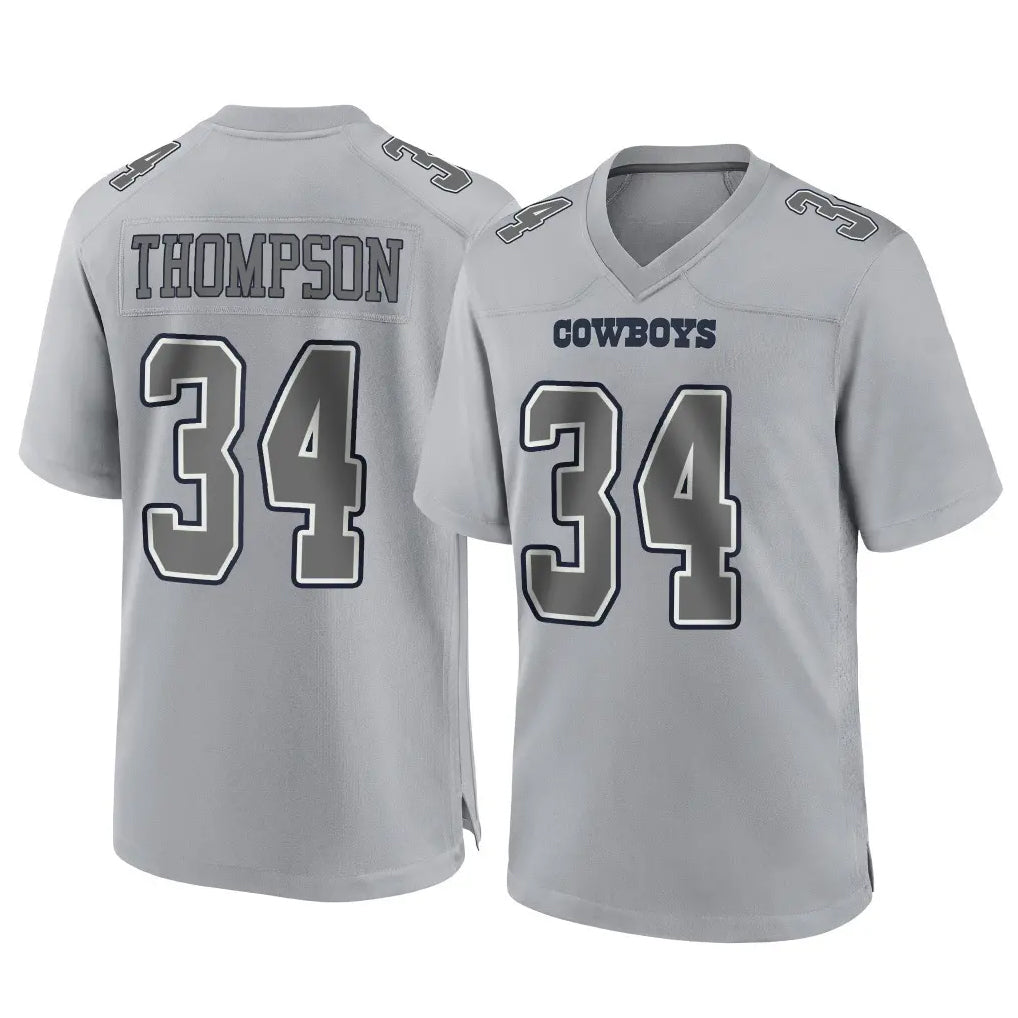 CBdoa D.Cowboys #34 Jalen Thompson Player Gray Atmosphere Fashion Home Game Stitched Jerseys