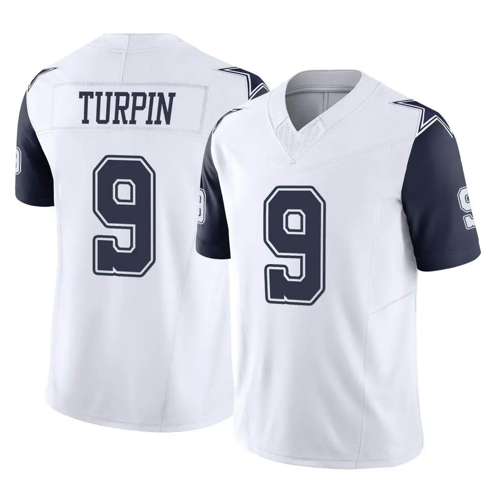 CBdoa D.Cowboys #9 KaVontae Turpin Player White-Navy Limited Vapor F.U.S.E. Home Game Stitched Jerseys