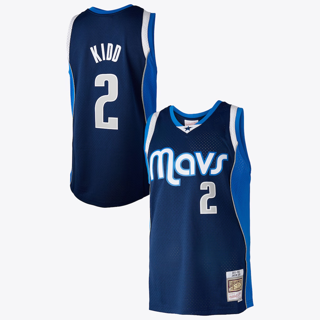 CBdoa D.Mavericks #2 Jason Kidd Blue Mitchell & Ness 2011 Swingman Authentic Stitched Jerseys