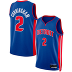 CBdoa D.Pistons #2 Cade Cunningham Blue Swingman Jerseys - Icon Edition