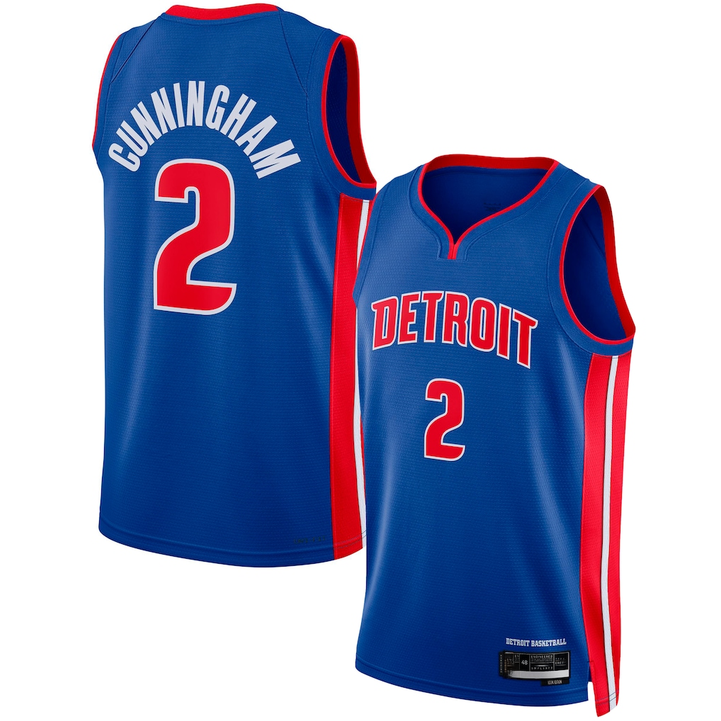 CBdoa D.Pistons #2 Cade Cunningham Blue Swingman Jerseys - Icon Edition