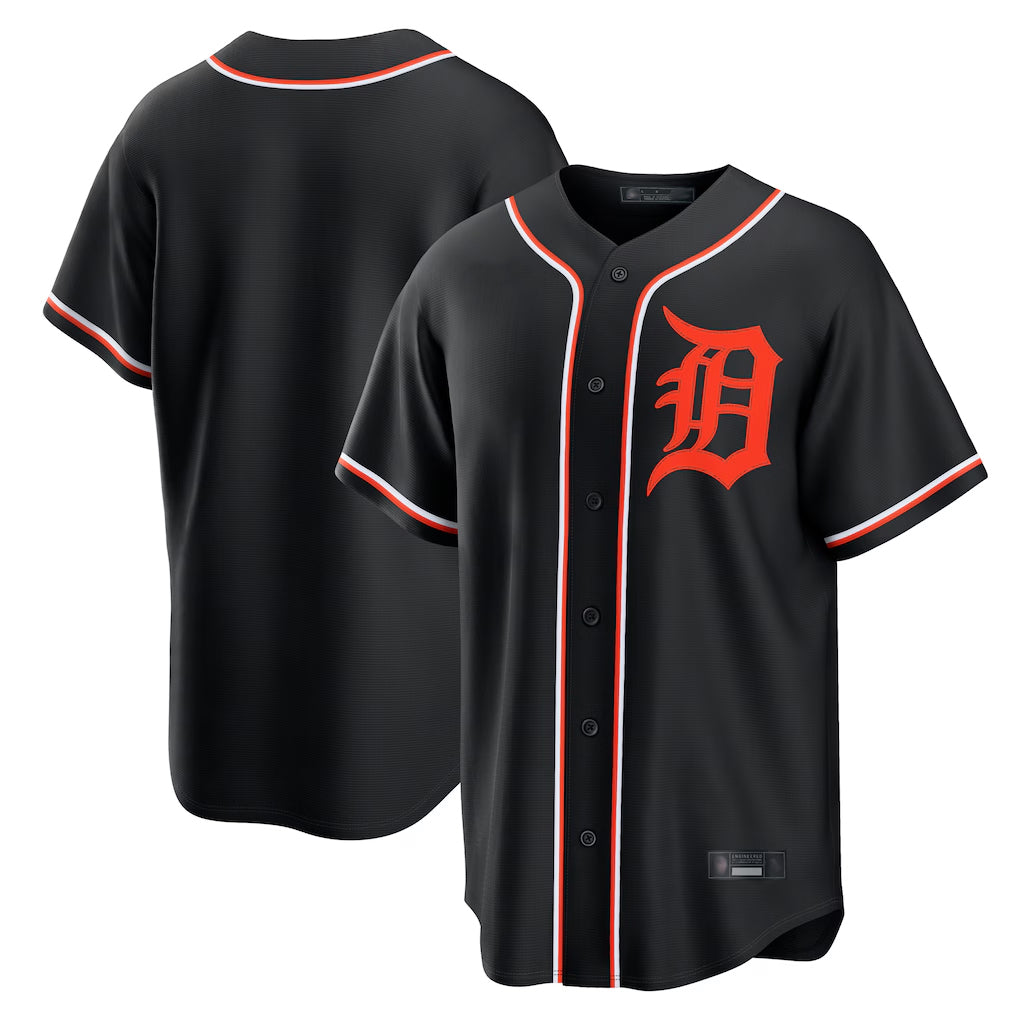 CBdoa D.Tigers Black Fashion Out Home Game Blank Player Stitched Jerseys