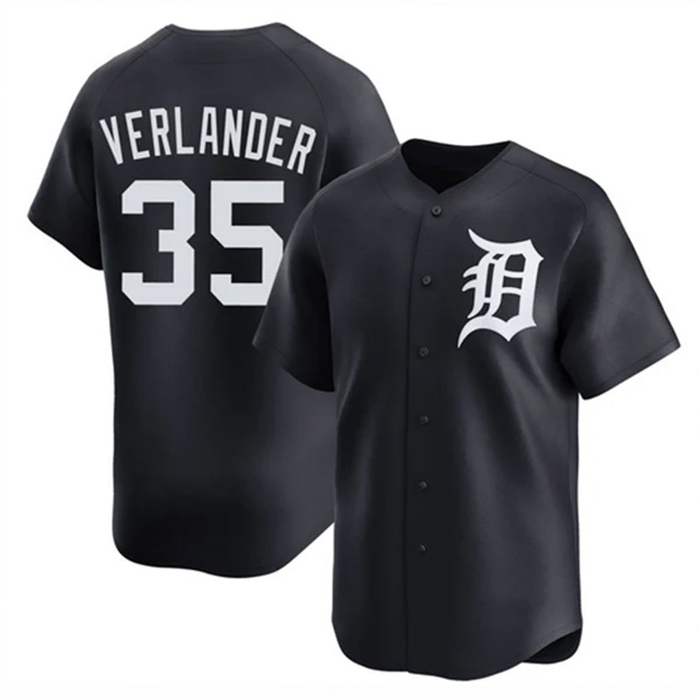 CBdoa D.Tigers #35 Justin Verlander Player Navy Home Limited Game Stitched Jerseys