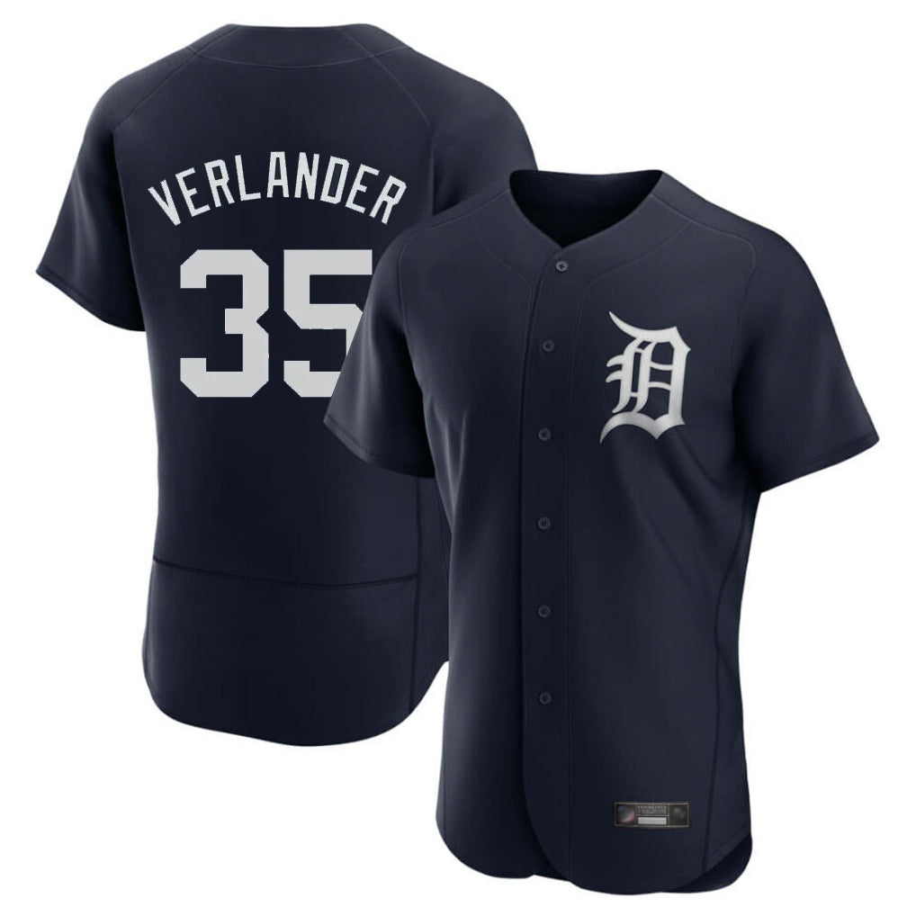 CBdoa D.Tigers #35 Justin Verlander Player Navy Limited Elite Home Stitched Jerseys
