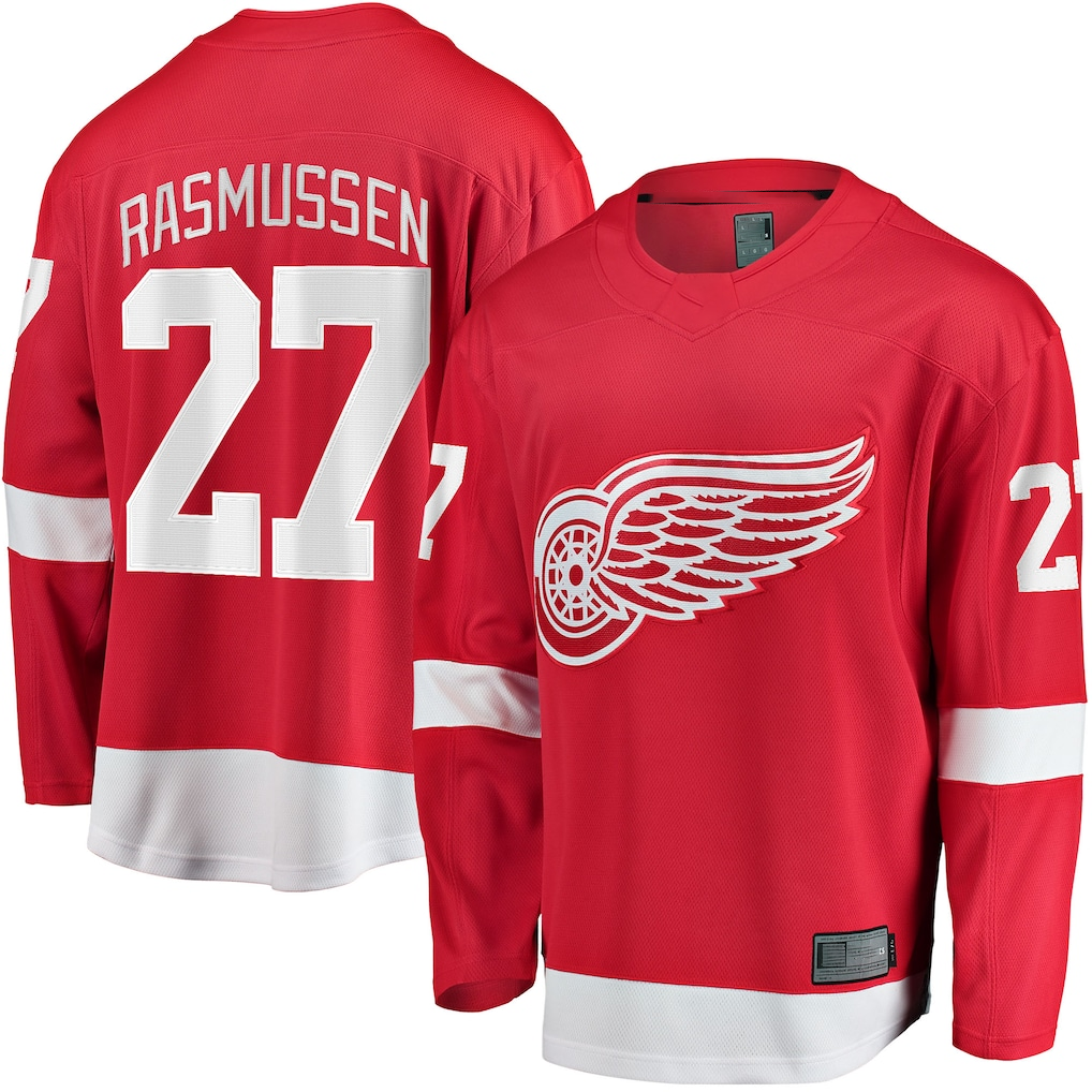 CBdoa D.Red wings #27 Michael Rasmussen Red Home Breakaway Player Jerseys