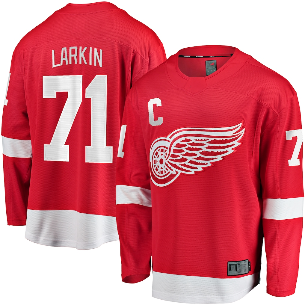 CBdoa D.Red wings #71 Dylan Larkin Red 2023-24 Captain Breakaway Player Jerseys