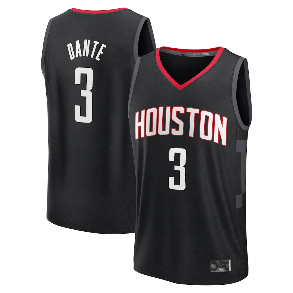 CBdoa H.Rockets #3 N'Faly Dante Black Fast Break Replica Player Stitched Jerseys-Statement Edition