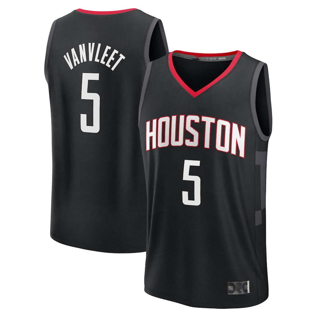 CBdoa H.Rockets #5 Fred VanVleet Black Fast Break Replica Player Stitched Jerseys-Statement Edition