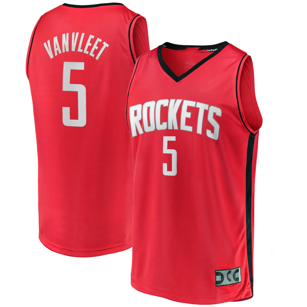 CBdoa H.Rockets #5 Fred VanVleet Red Fast Break Replica Player Stitched Jerseys-Icon Edition