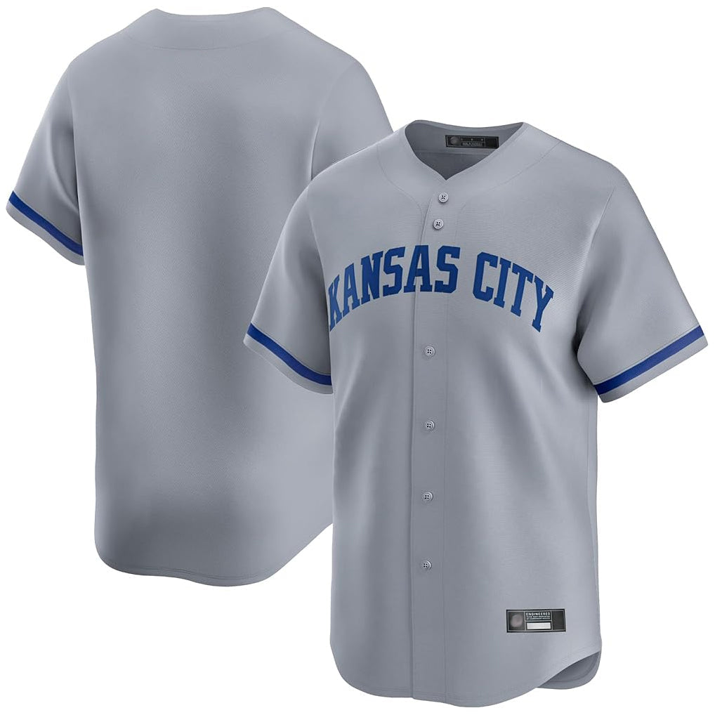 CBdoa KC.Royals Gray Limited Home Blank Player Stitched Jerseys