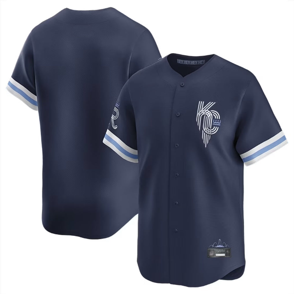 CBdoa KC.Royals Navy City Connect Limited Home Blank Player Stitched Jerseys