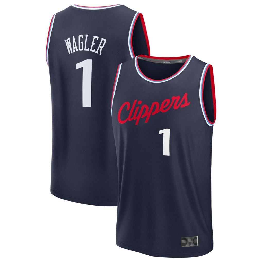 CBdoa LA.Clippers #1 Keaton Wagler Navy Draft First Round Pick Fast Break Stitched Jerseys - Icon Edition