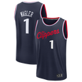 CBdoa LA.Clippers #1 Keaton Wagler Navy Draft First Round Pick Fast Break Stitched Jerseys - Icon Edition