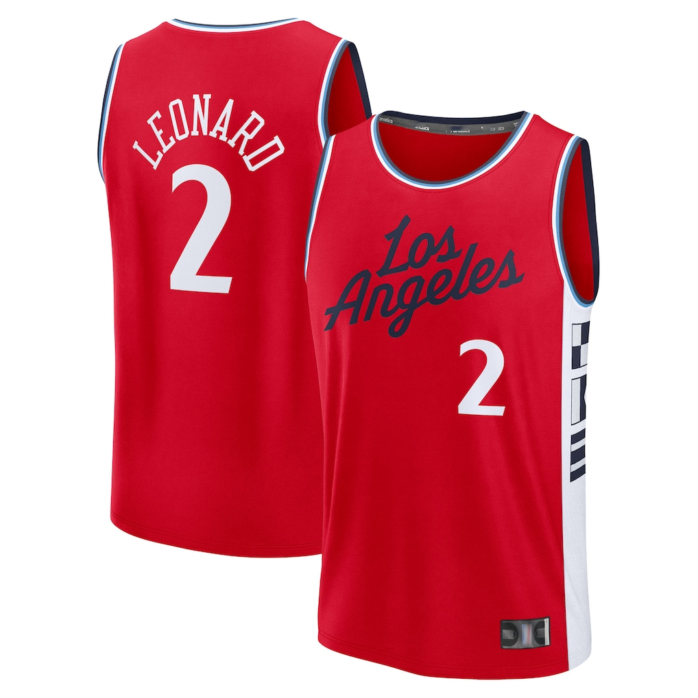 CBdoa LA.Clippers #2 Kawhi Leonard Red Fast Break Replica Player Stitched Jerseys- Statement Edition