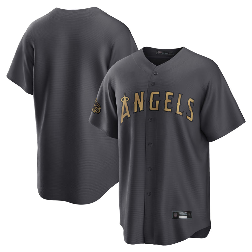 CBdoa LA.Angels Charcoal Game All-Star Blank Player Stitched Jerseys