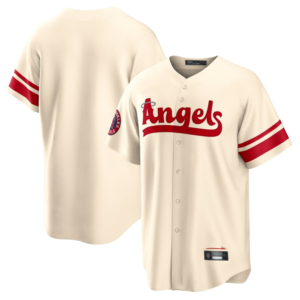 CBdoa LA.Angels Cream City Connect Home Blank Player Stitched Jerseys