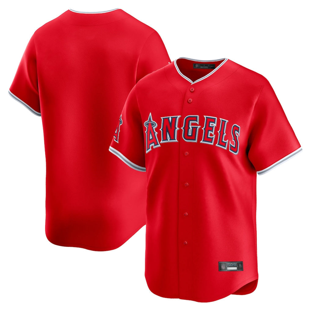 CBdoa LA.Angels Red Home Limited Blank Player Stitched Jerseys