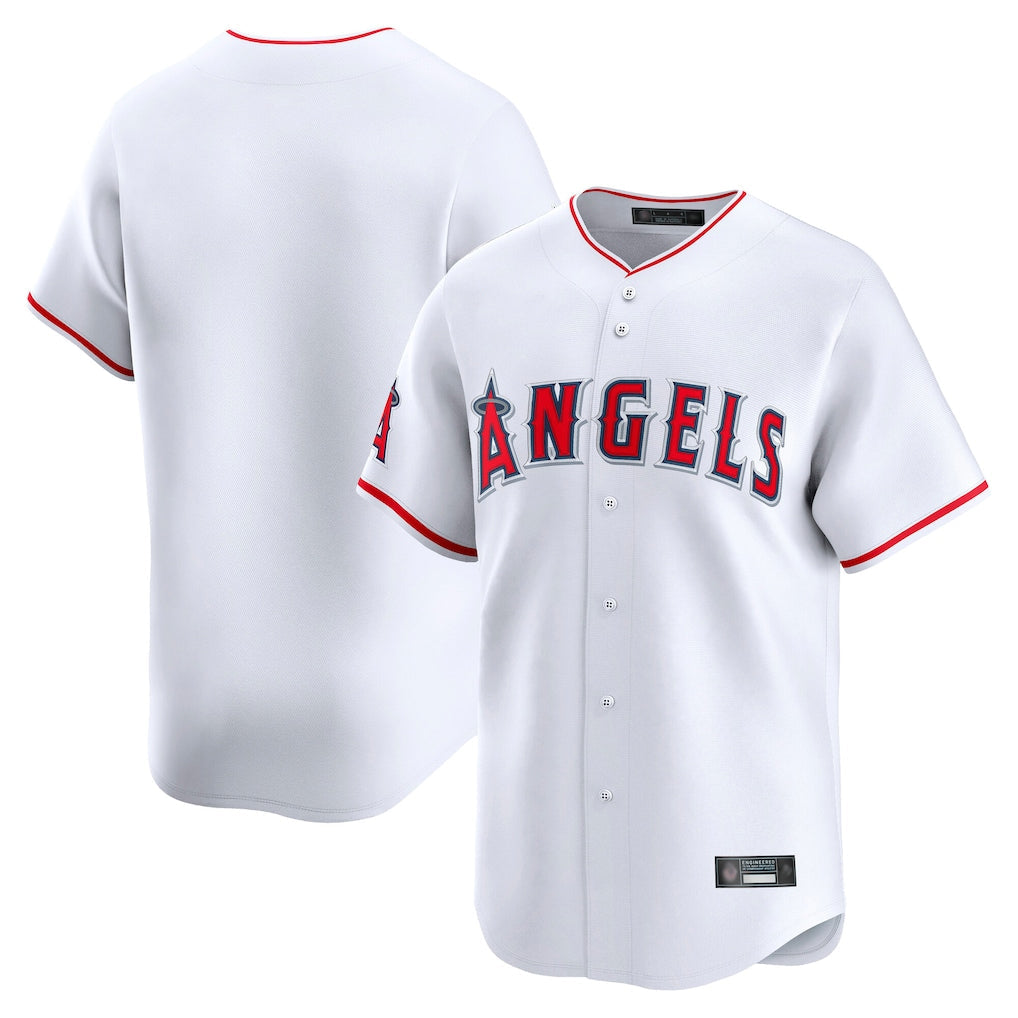CBdoa LA.Angels White Limited Home Blank Player Stitched Jerseys