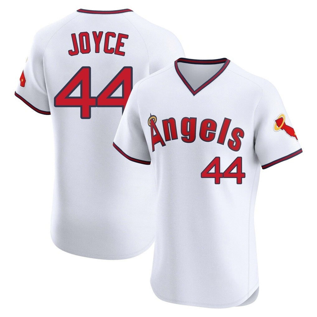 CBdoa LA.Angels #44 Ben Joyce Player White T-shirt Home Limited Elite Stitched Jerseys