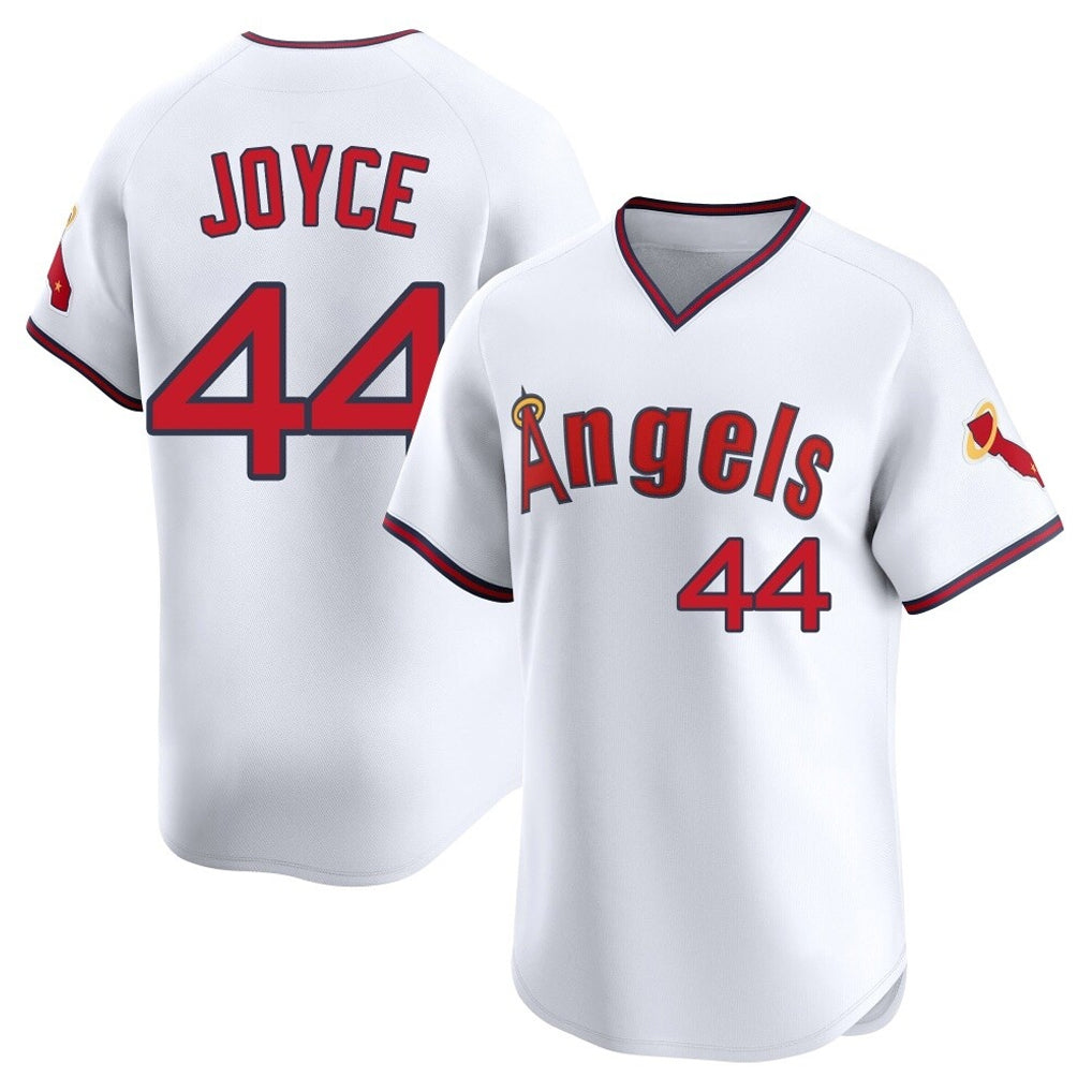 CBdoa LA.Angels #44 Ben Joyce Player White T-shirt Home Limited Stitched Jerseys