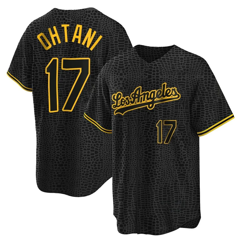 CBdoa LA.Dodgers #17 Shohei Ohtani Player Black Gold Limited Home Stitched Jerseys