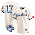 CBdoa LA.Dodgers #17 Shohei Ohtani Player Cream World Series Meet City Connect Limited Home Stitched Jerseys