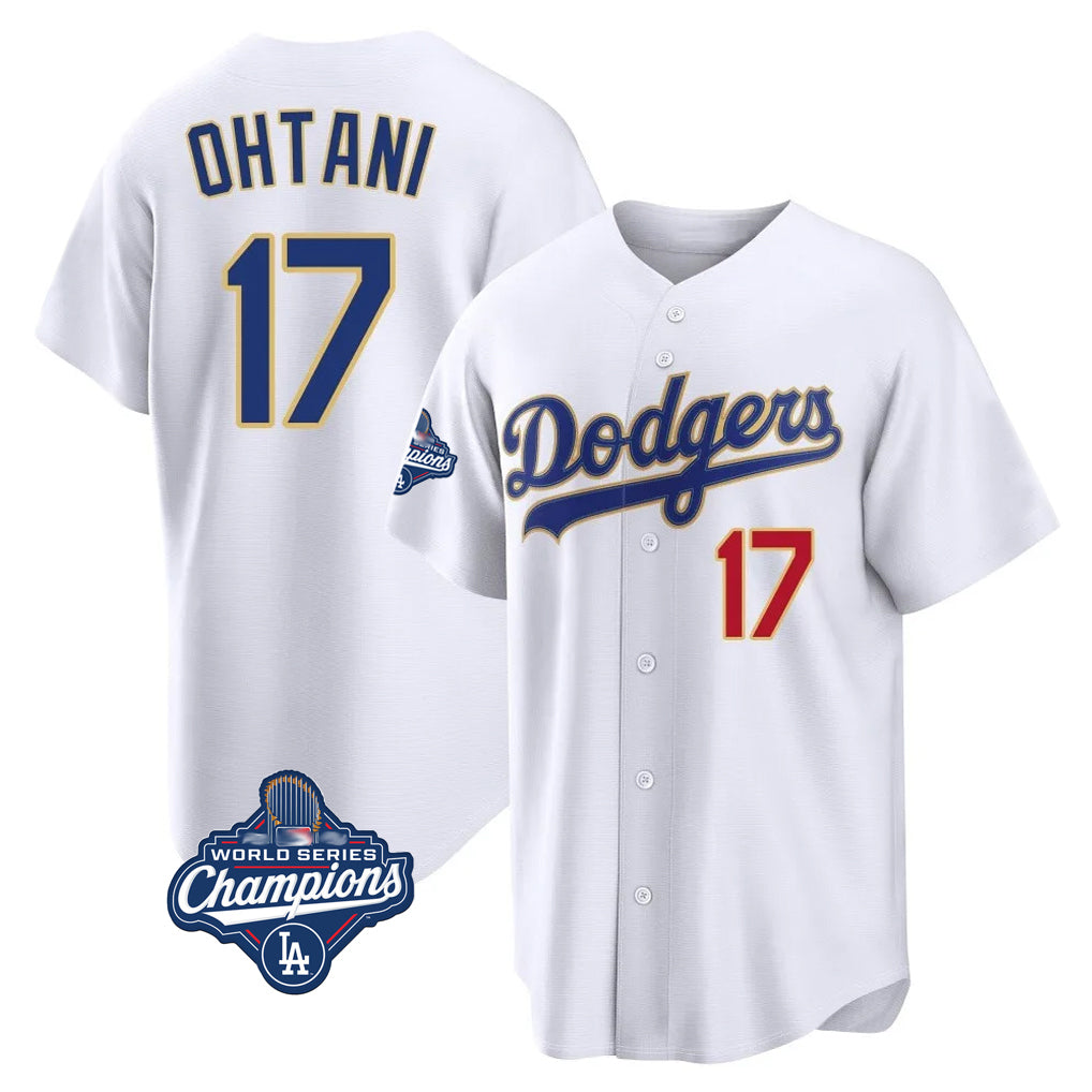 CBdoa LA.Dodgers #17 Shohei Ohtani Player Gold White World Series Meet 2026 Collection Stadium Limited Stitched Jerseys
