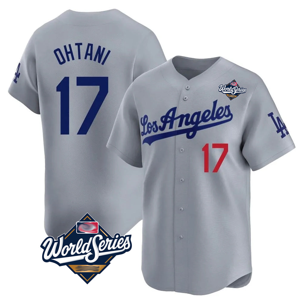 CBdoa LA.Dodgers #17 Shohei Ohtani Player Gray World Series Limited Home Stitched Jerseys