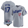 CBdoa LA.Dodgers #17 Shohei Ohtani Player Gray World Series Limited Home Stitched Jerseys