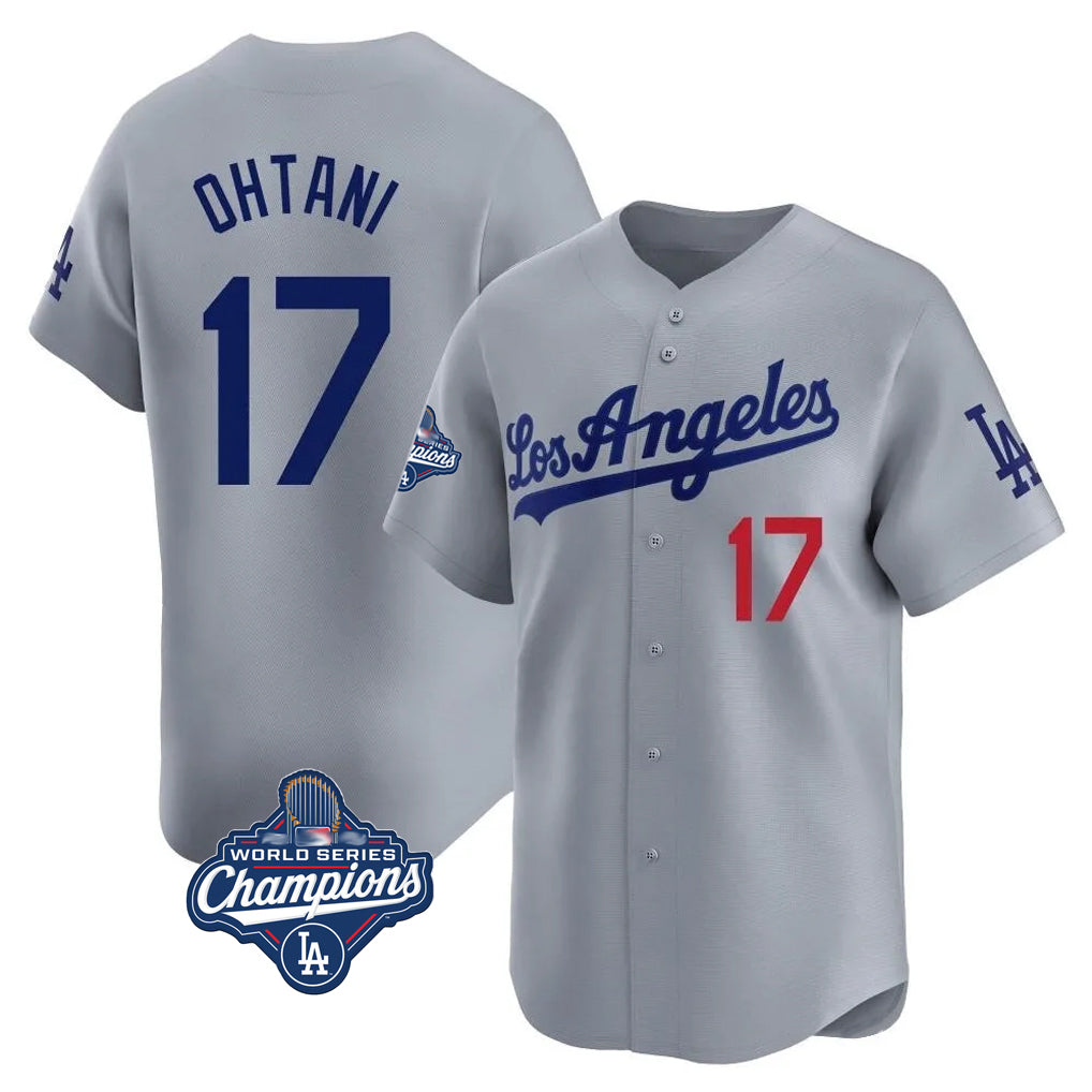 CBdoa LA.Dodgers #17 Shohei Ohtani Player Gray World Series Meet Limited Home Stitched Jerseys